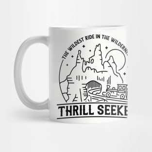 Thrill Seeker - Big Thunder Mountain Railroad - Black magical mountain by Kelly Design Company Mug